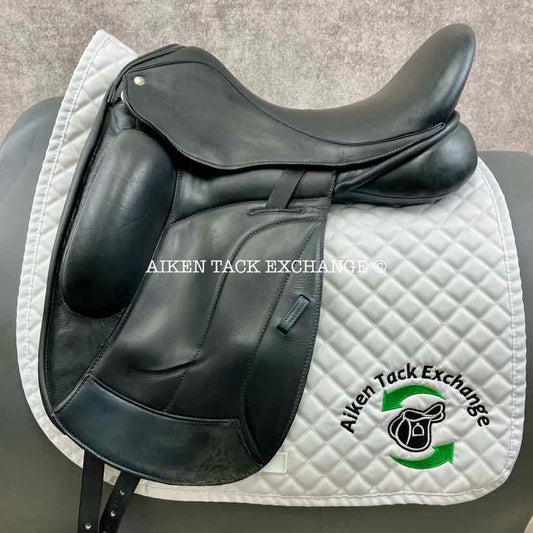 **SOLD** 2018 Custom Saddlery Icon Star Monoflap Dressage Saddle, 17.5" Seat, Adjustable Tree, Wool Flocked Panels