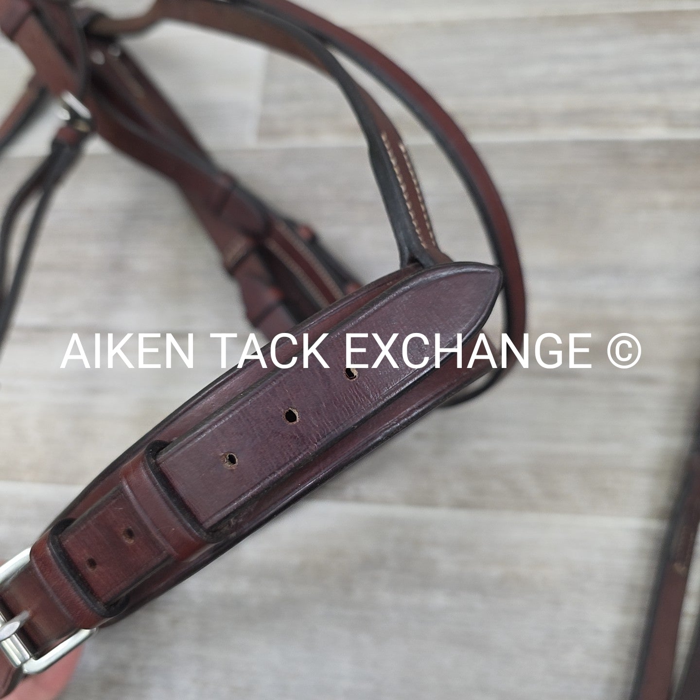 Showmark Flat Hunt Bridle with Laced Reins, Brown, Oversize