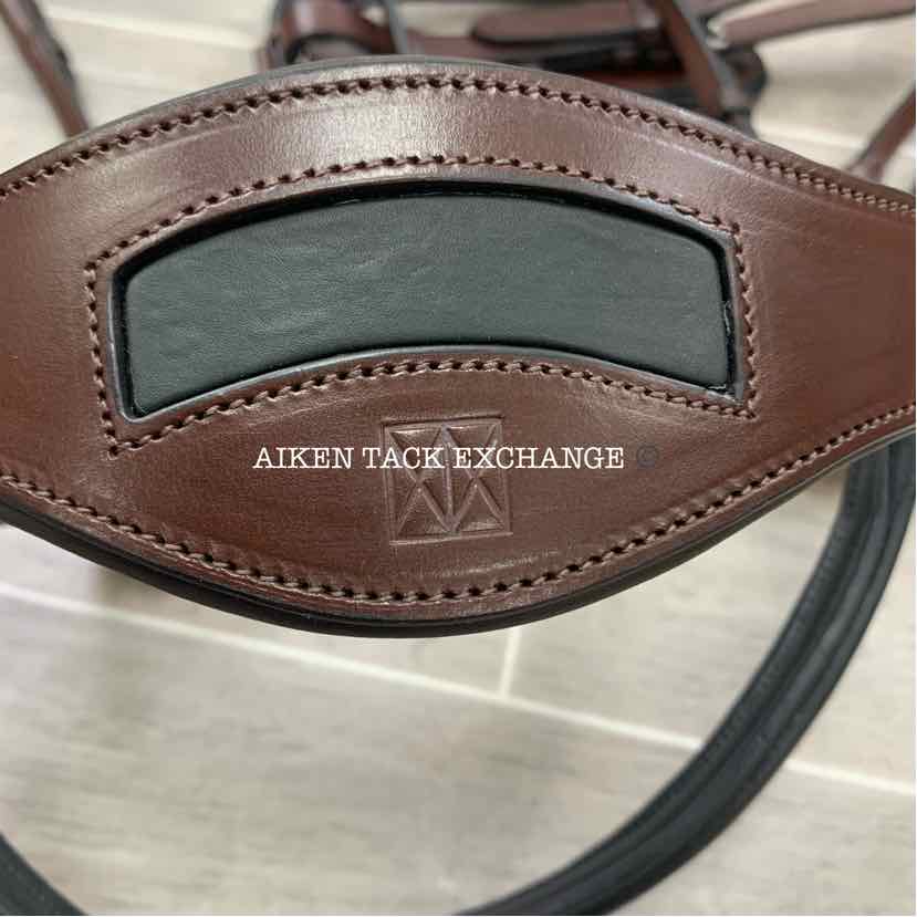 KL Select Red Barn Arena Ergonomic Weymouth Dressage Bridle, Brown, Size Full