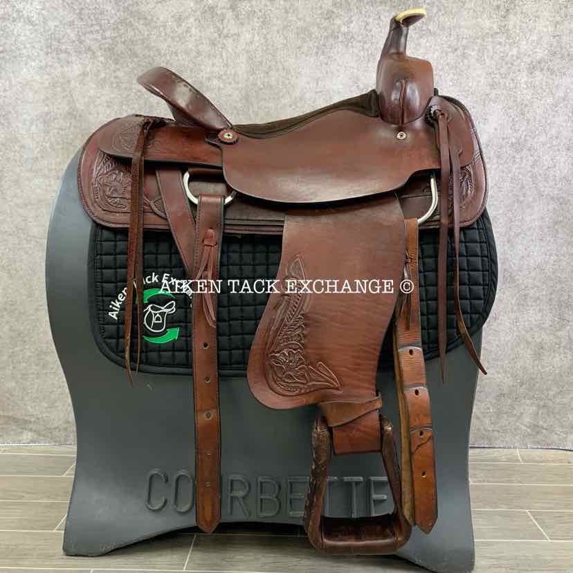 American Saddlery Circle A 1860 Pro-Dally Roper Western Saddle, 17.5" Seat, Wide Tree - Full QH Bars