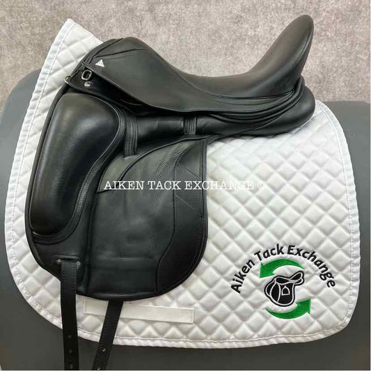 2023 Bliss of London Paramour Monoflap Dressage Saddle, 17" Seat, Short Flap, MW/W Tree, Wool Flocked Panels