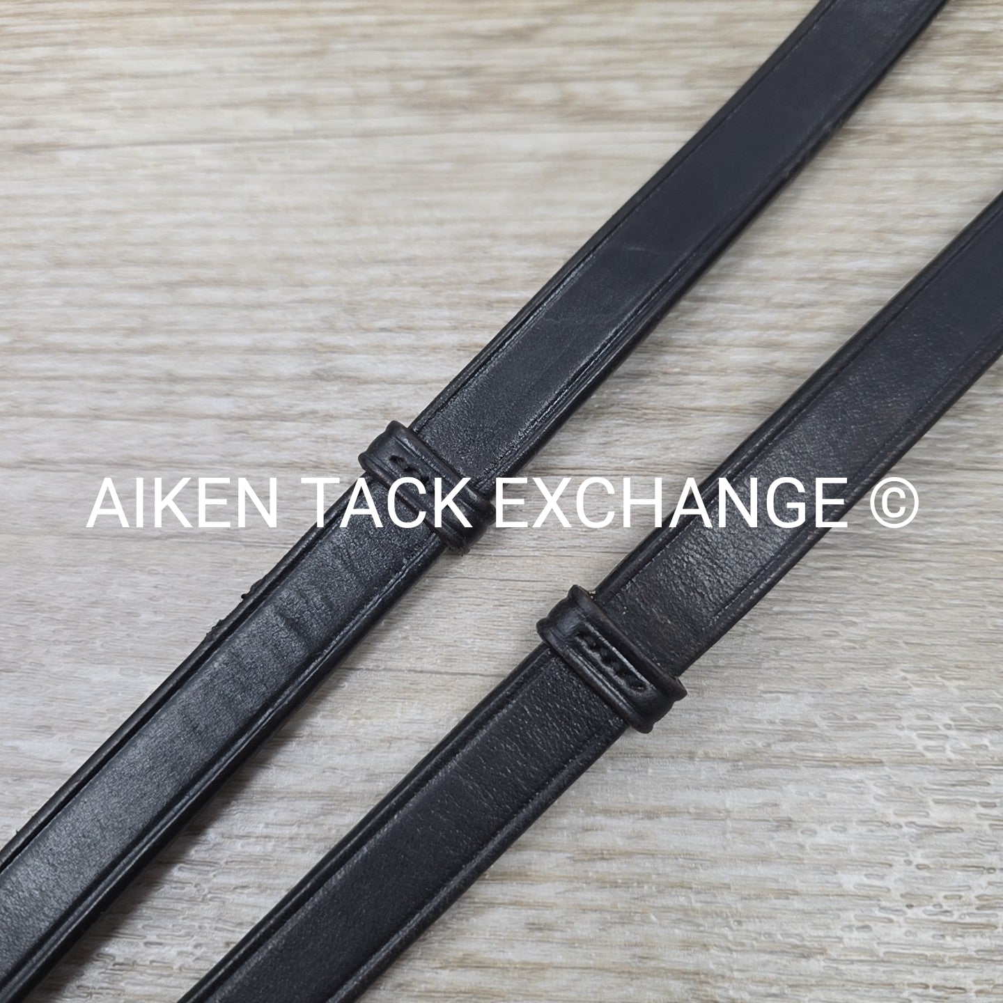 Bobby's English Tack Leather Reins with Hand Stops, Black, 54"