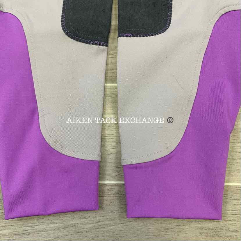 Dover Saddlery Wellesley Knee Patch Breeches Fog/Amethyst, 34