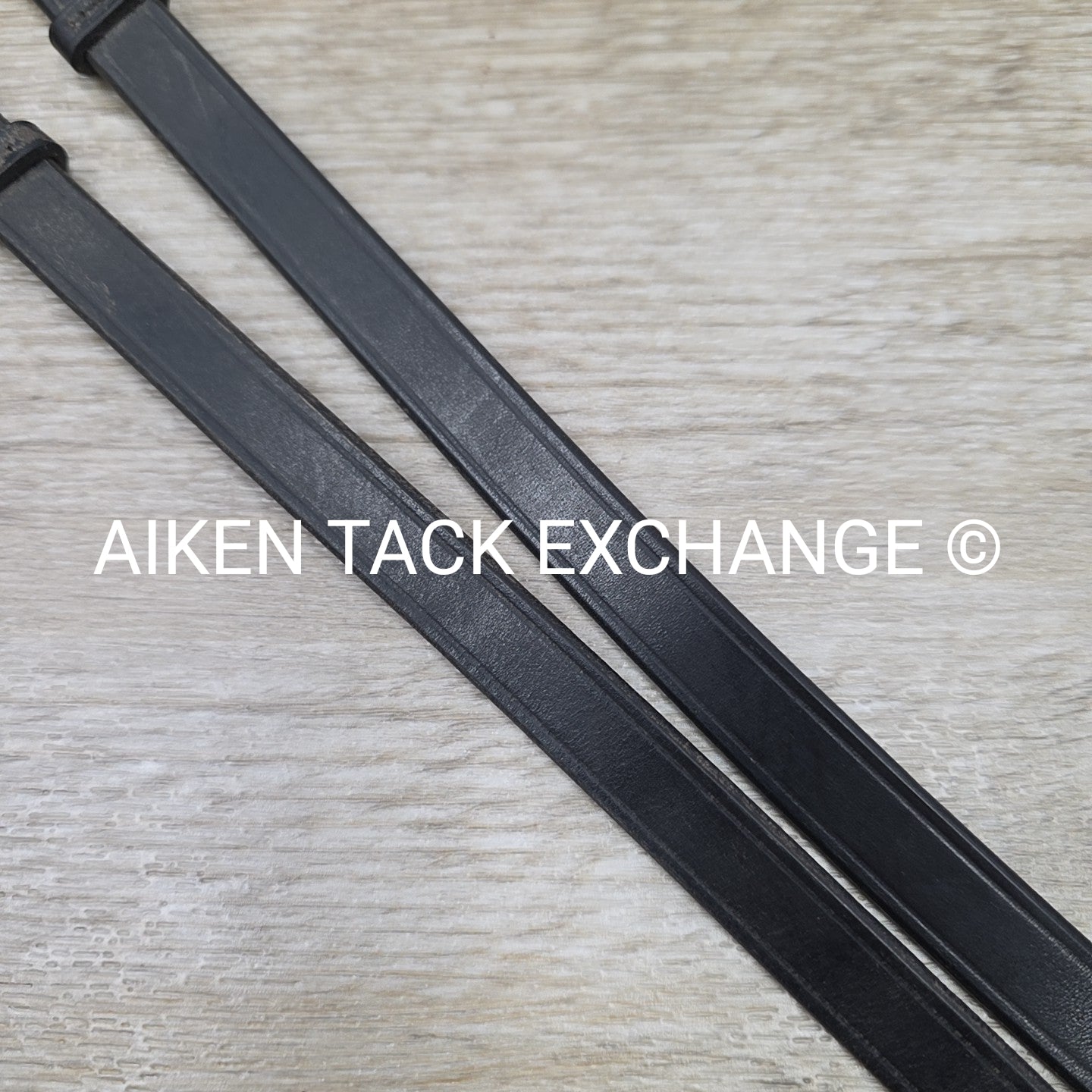Leather Reins with Hand Stops, Black, Size Full