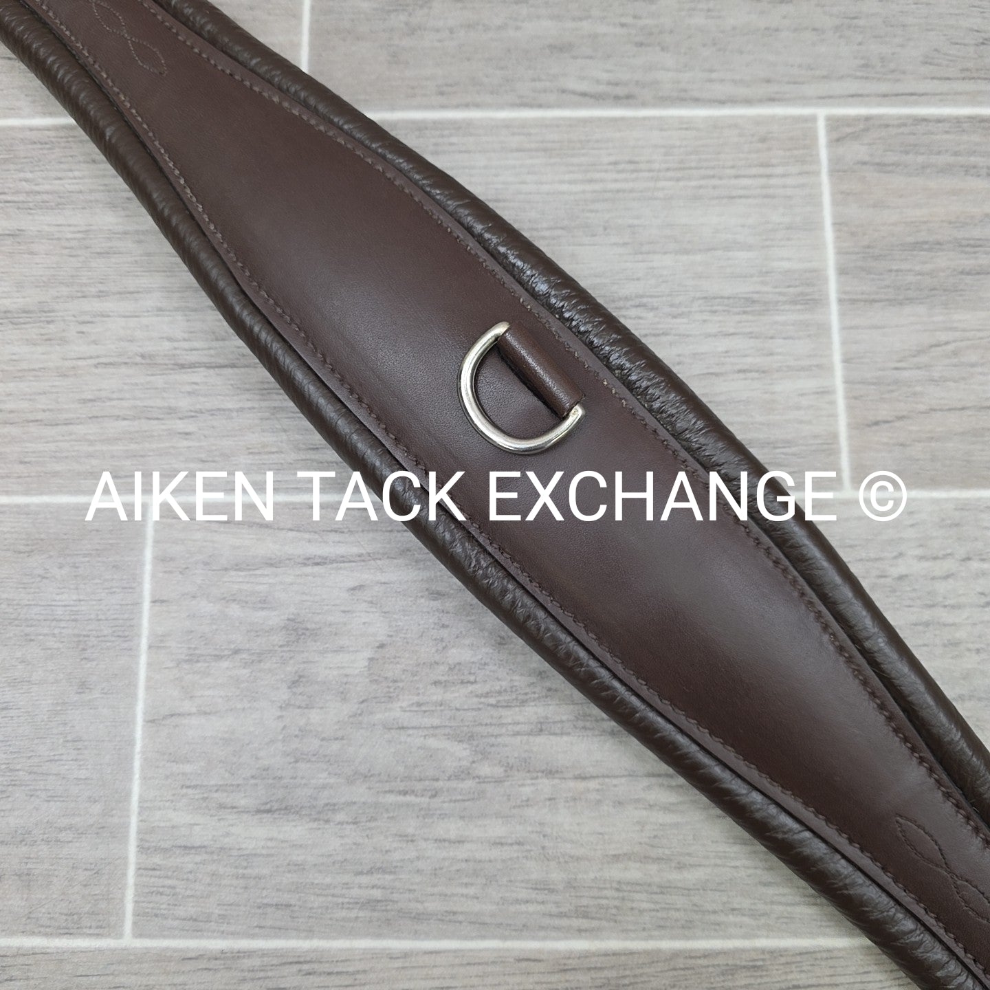 Stubben Leather Girth with Double End Elastic, Brown, 54"