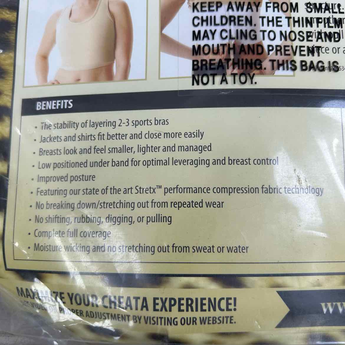 Cheata Trotter Compression Bra, Size 3XL