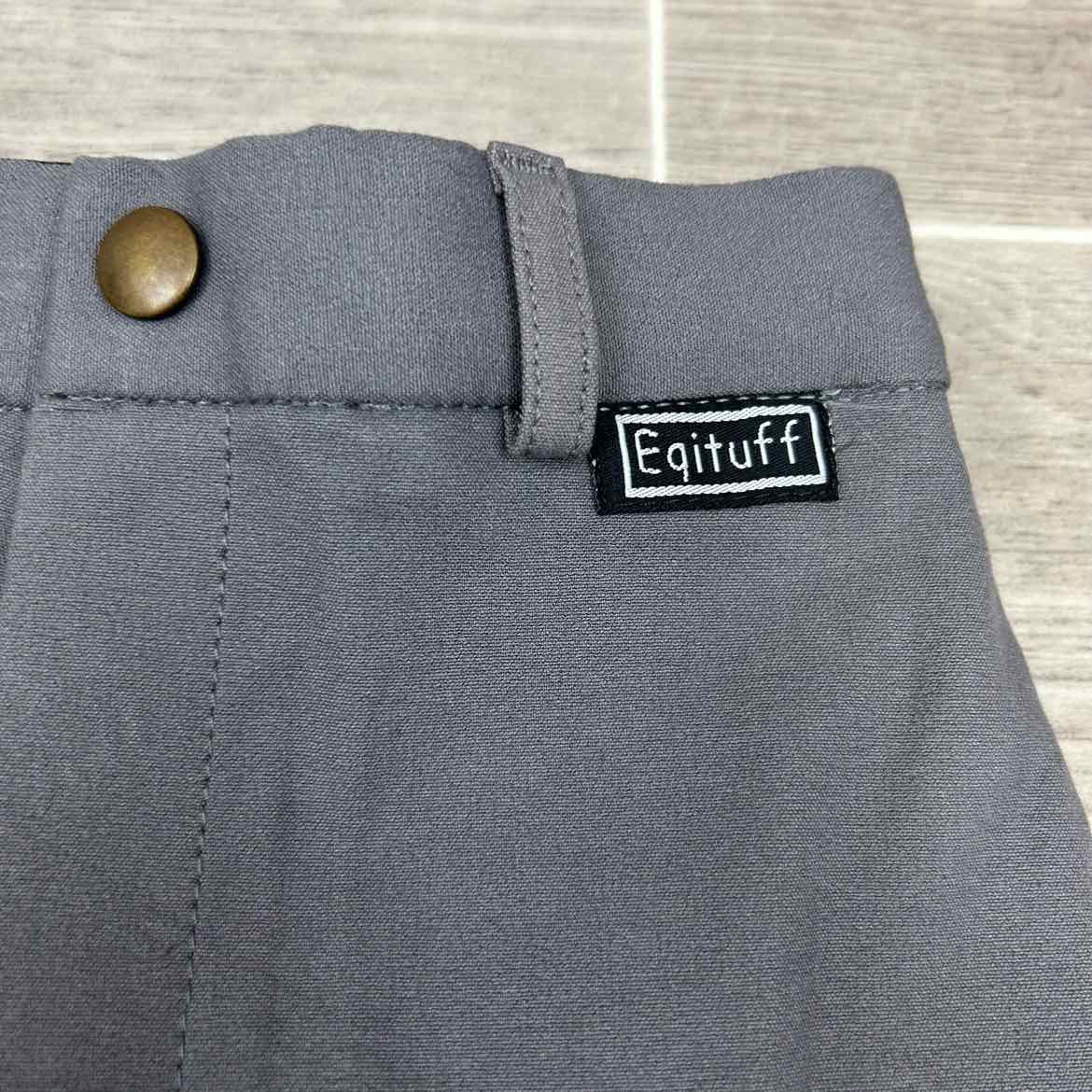 Eqituff Children's Knee Patch Breeches, Grey, Size 10, Brand New