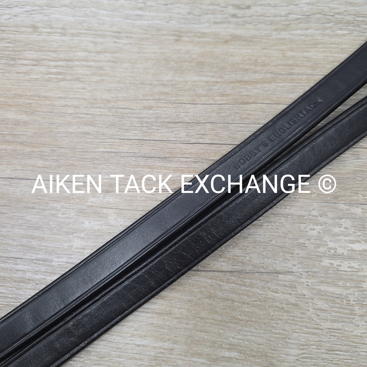 Bobby's English Tack Leather Reins with Hand Stops, Black, 54"