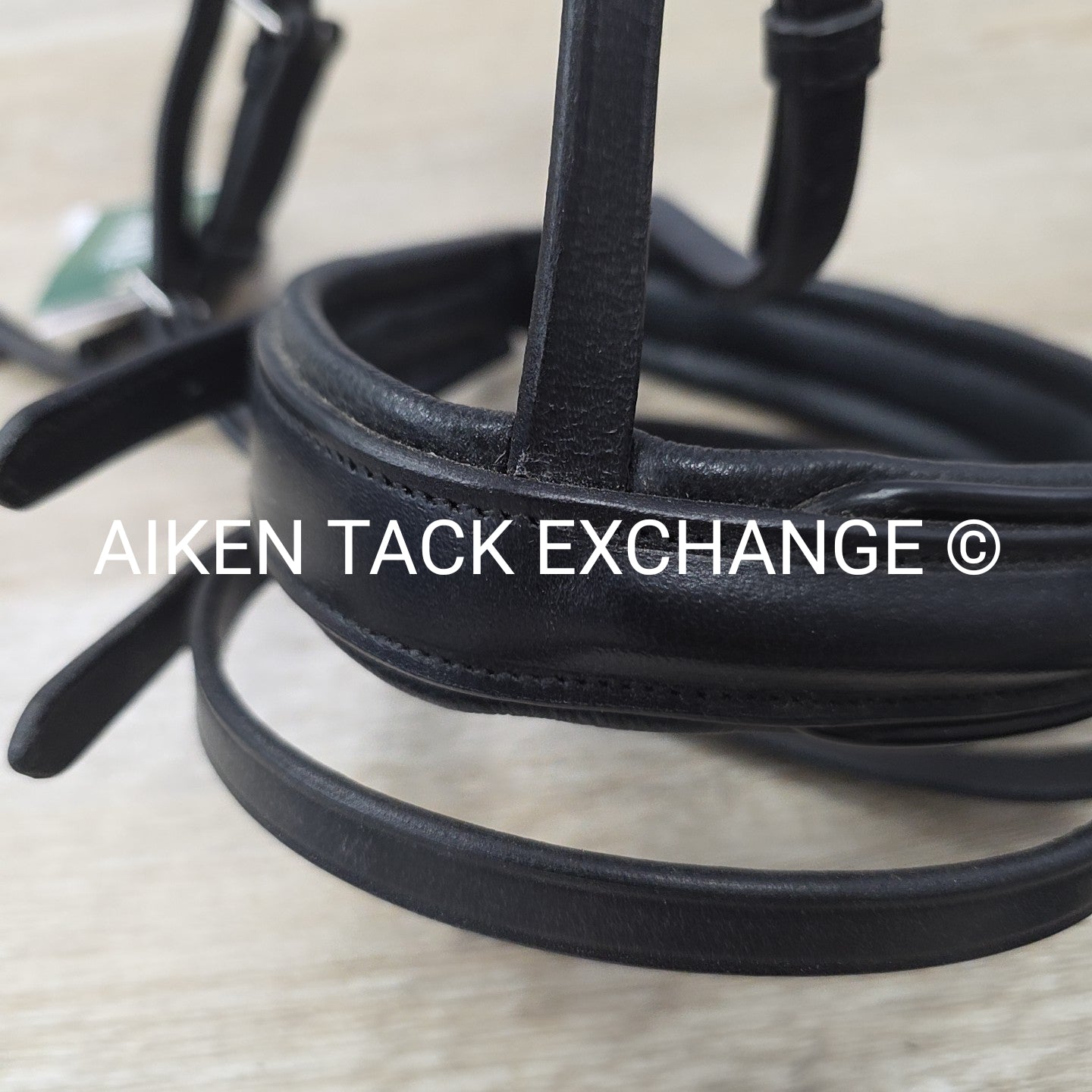 Dover Saddlery Flash Dressage Bridle with Rubber Web Reins, Black, Size Full