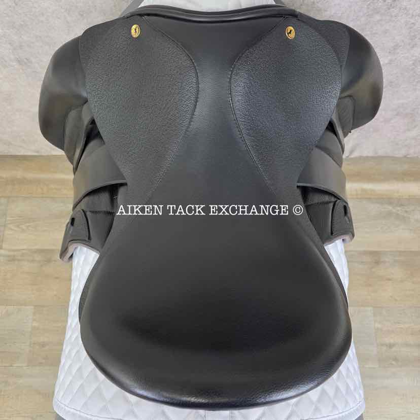 2021 Black Country Vinici X Monoflap Dressage Saddle, 17" Seat, Extra Wide Freedom Hoop Tree, Wool Flocked Serge Panels