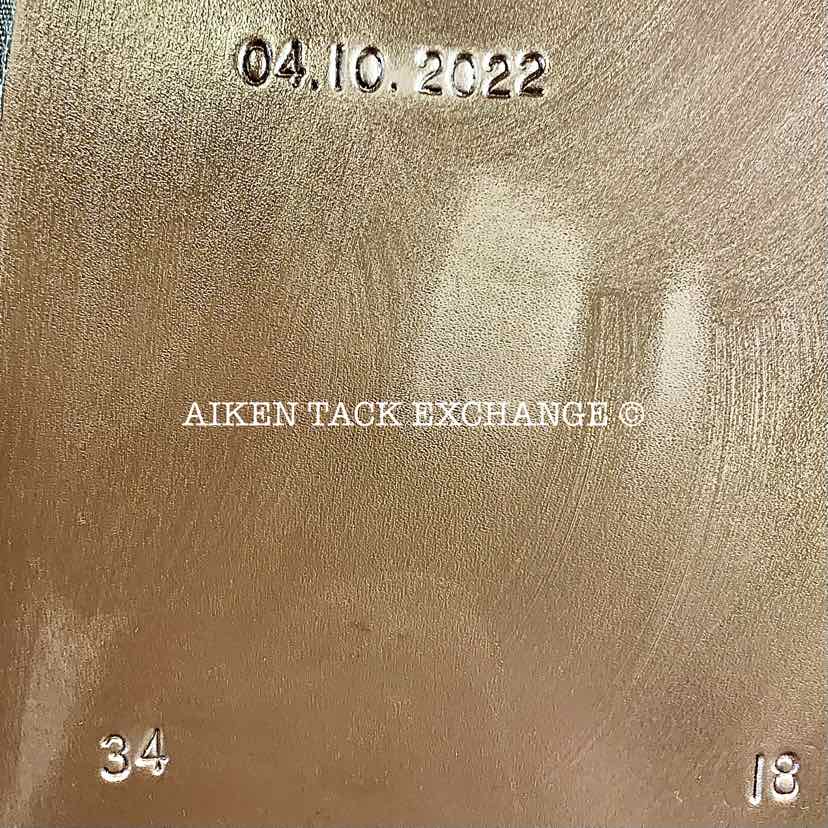 2022 JC Performance Line P1 Dressage Saddle, 18" Seat, 34 Tree - Medium Wide, Wool Flocked Pony Panels