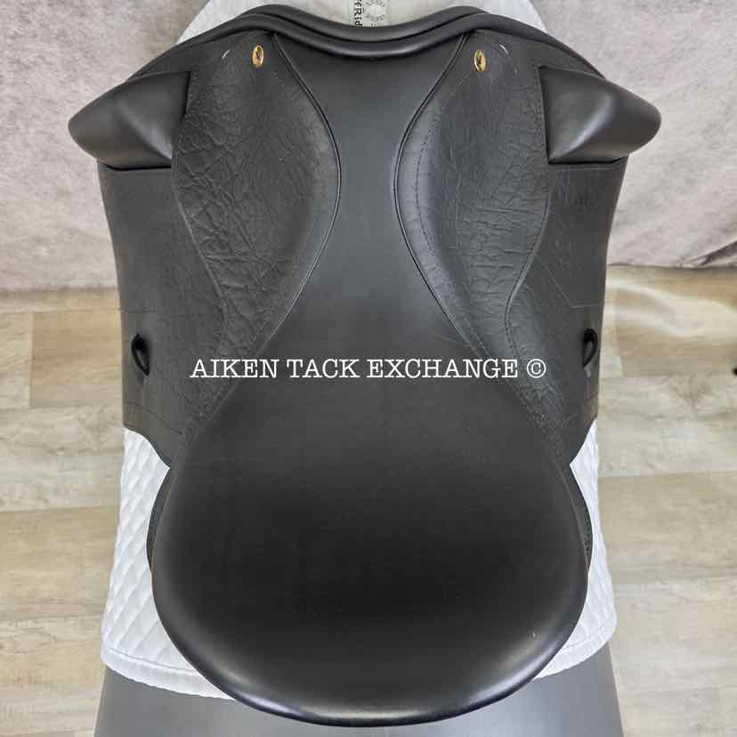 **SOLD** 2022 Black Country Optima Dressage Saddle, 17.5" Seat, MW/W Tree, Wool Flocked Serge Panels