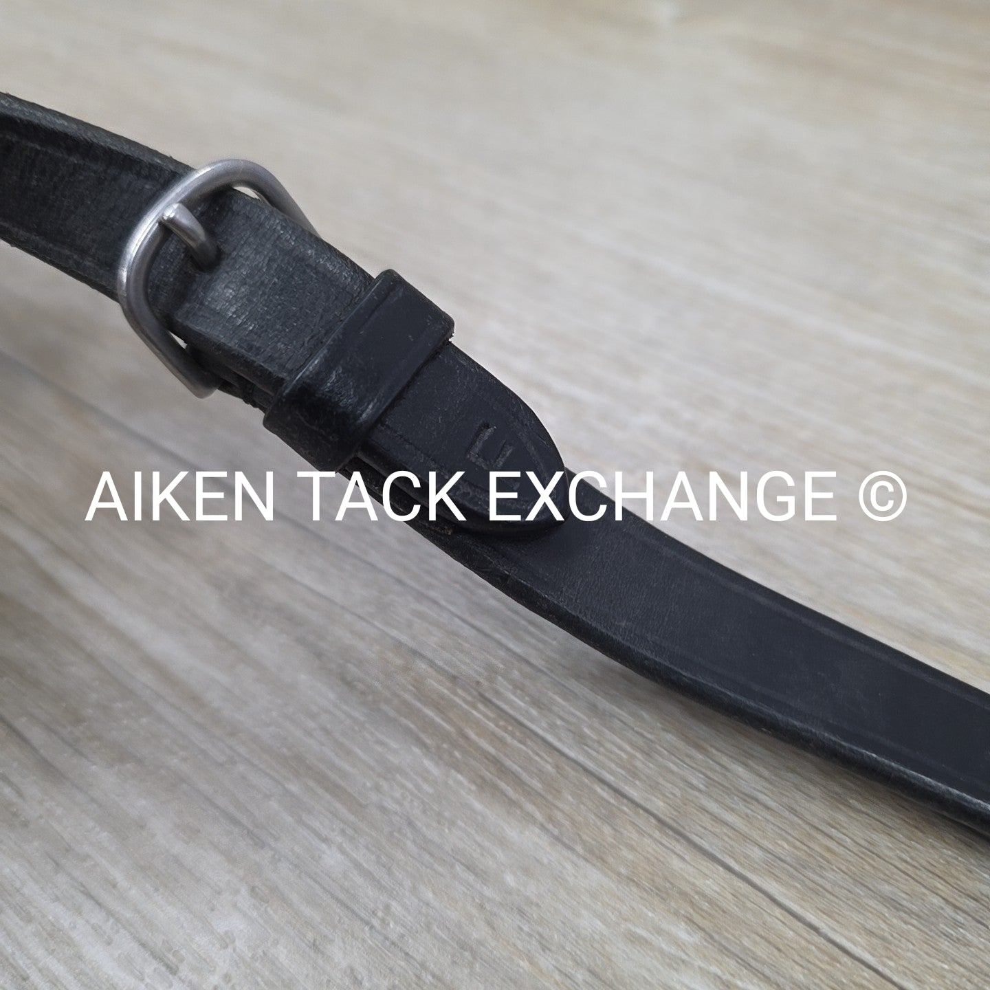 Leather Reins with Hand Stops, Black, Size Full