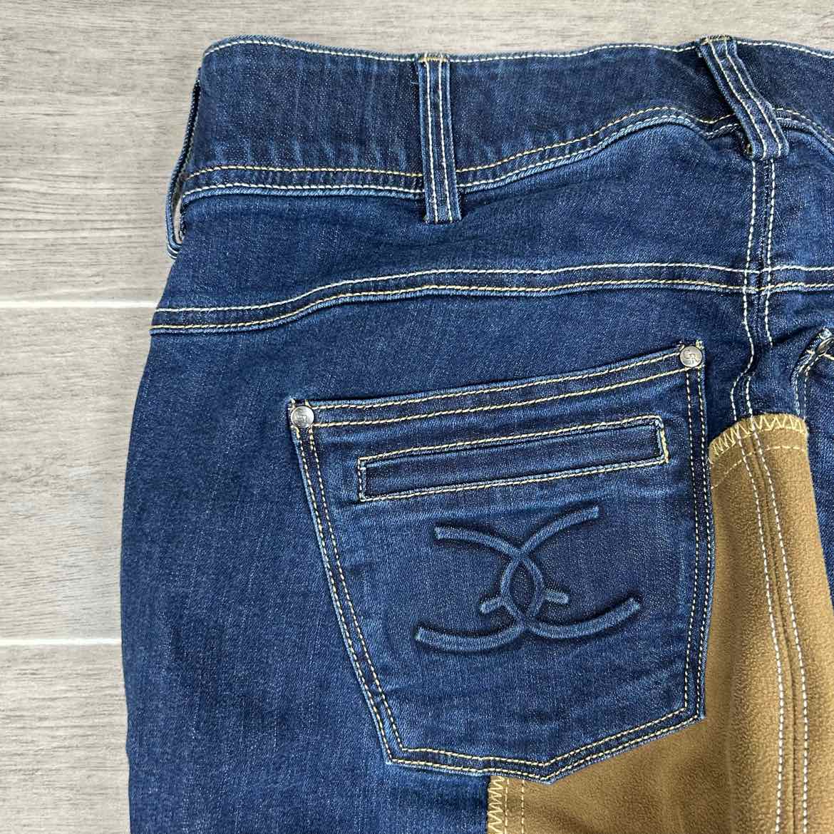 Goode Rider Denim Full Seat Breeches, Size 34