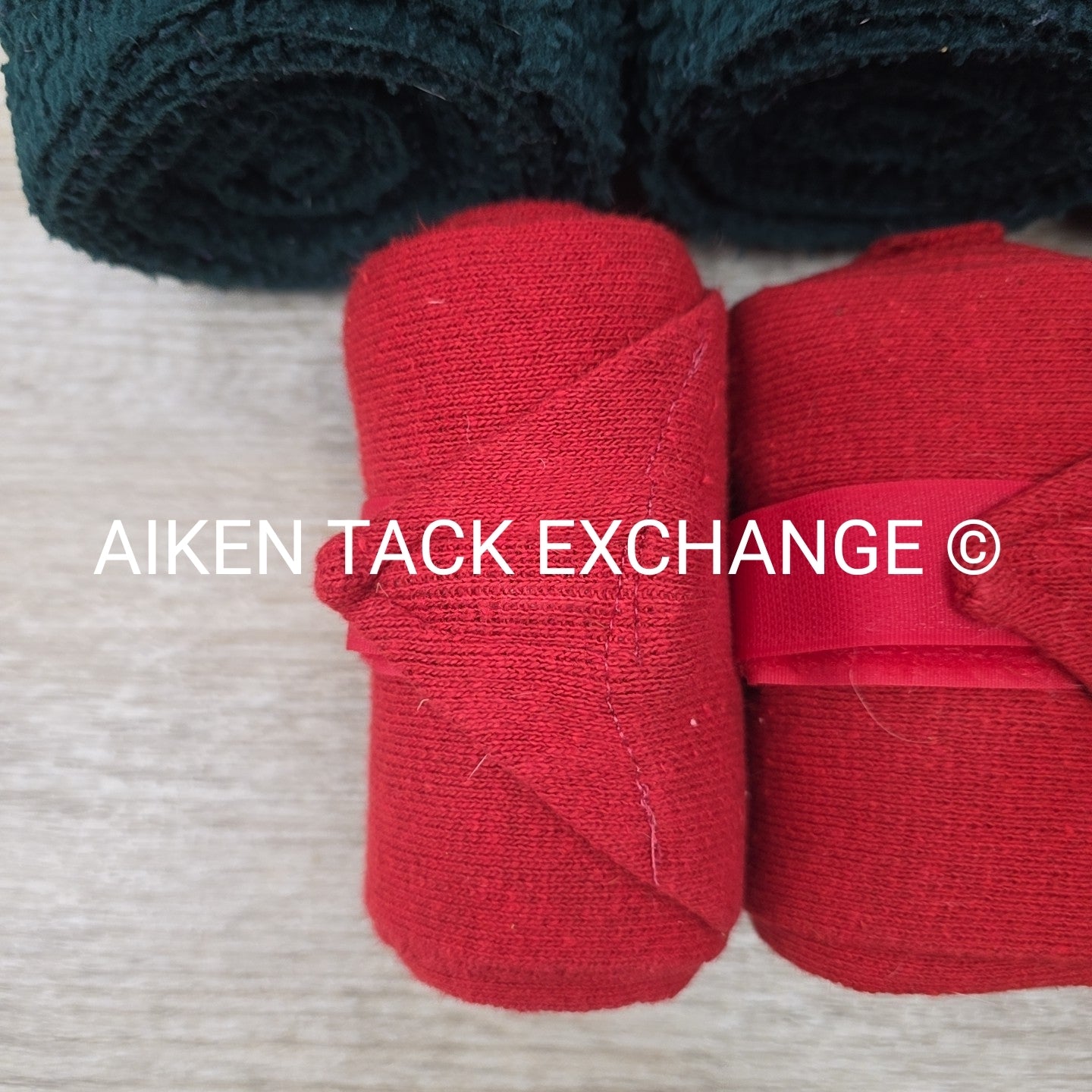 BARGAIN BUNDLE: 4 Polo Wraps, Green & 4 Knit Wraps, Red