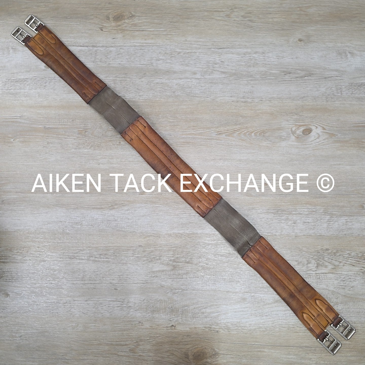 Mortack Girth with Double Elastic, Brown, 46"