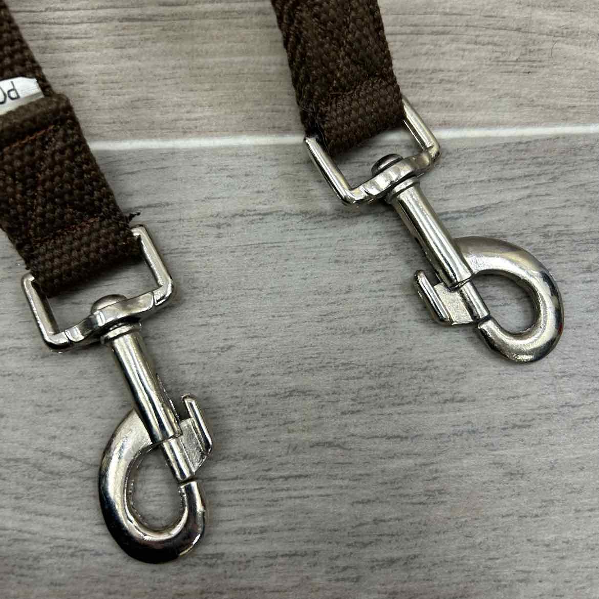 Cotton Web Side Reins with Rubber Donut, Brown, Size Pony, Brand New