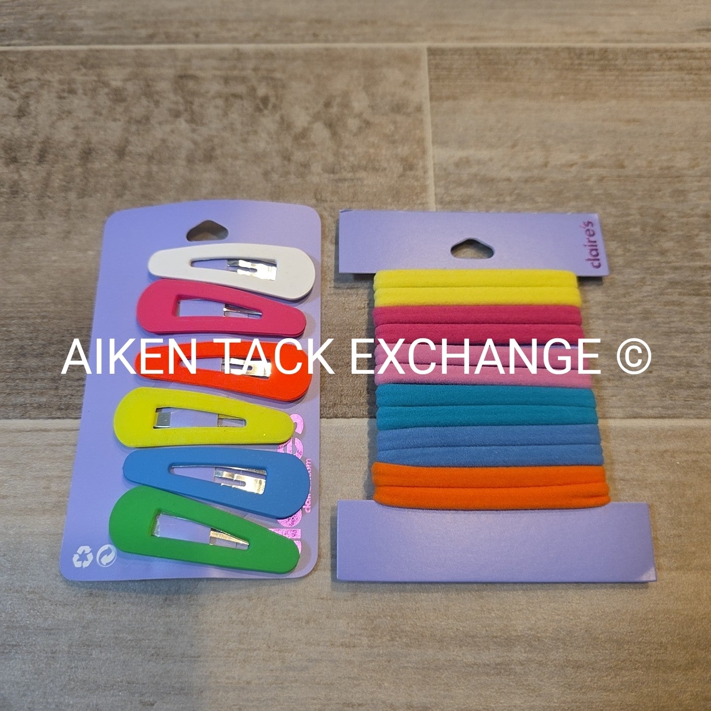 Claire's Hair Bundle - 1 Pack of Hair Ties, 1 Pack of Hair Clips