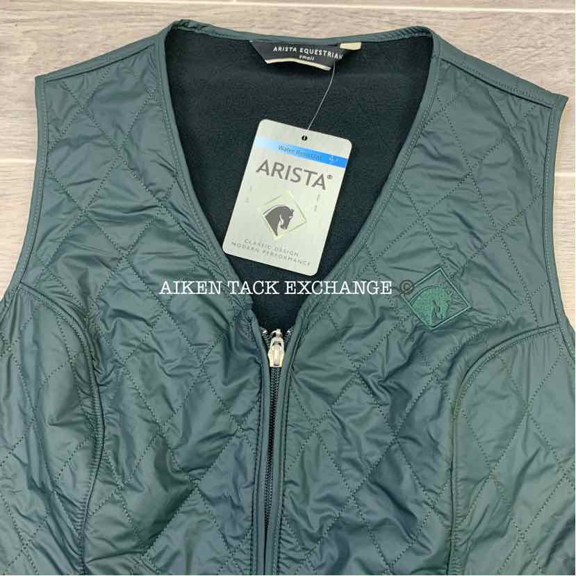 Arista Women's Quilted V-Vest, Forest, Size S, Brand New