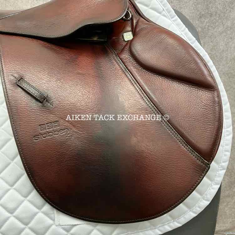 **SOLD** Stubben Edelweiss NT Deluxe Close Contact Jump Saddle, 17" Seat, 29 cm Tree - M/MW, Wool Flocked Panels