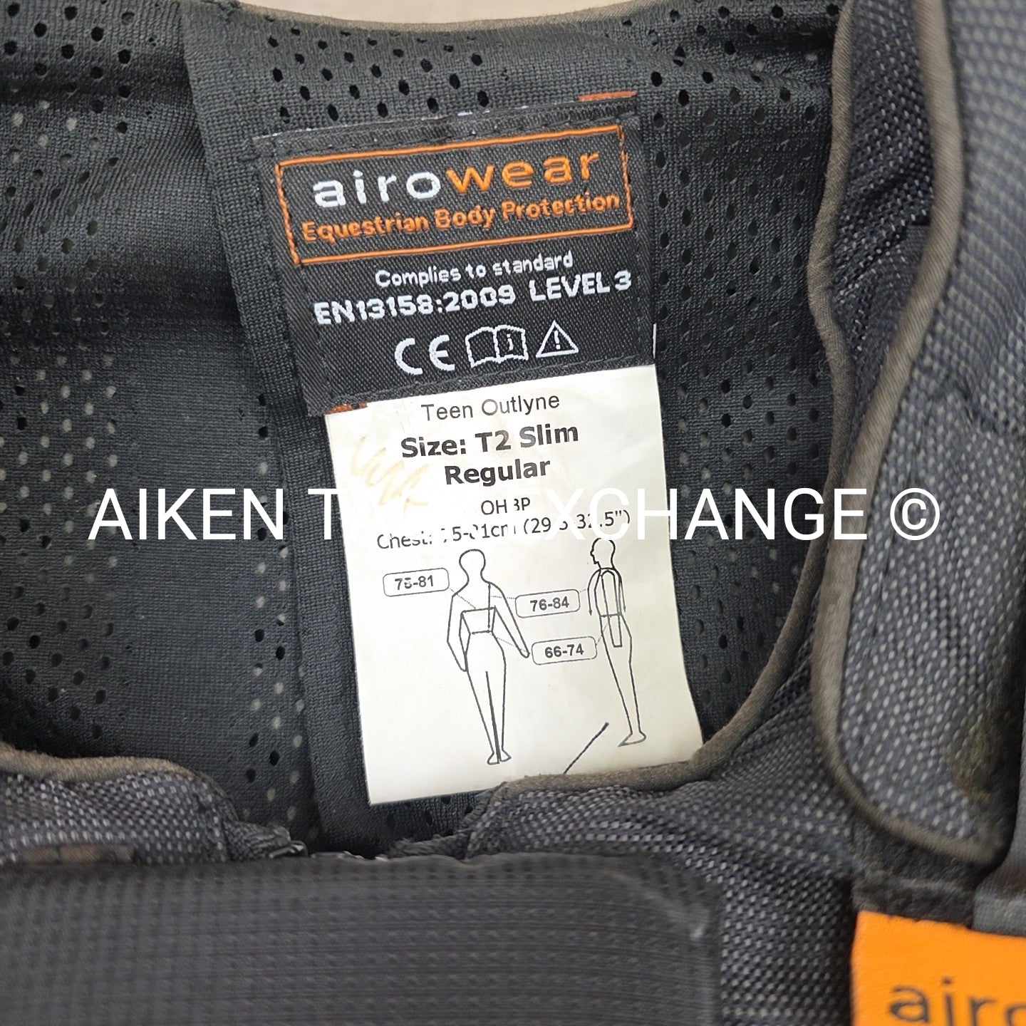 Charles Owen Airowear Teen Outlyne Cross Country Safety Vest, Size T2 Slim