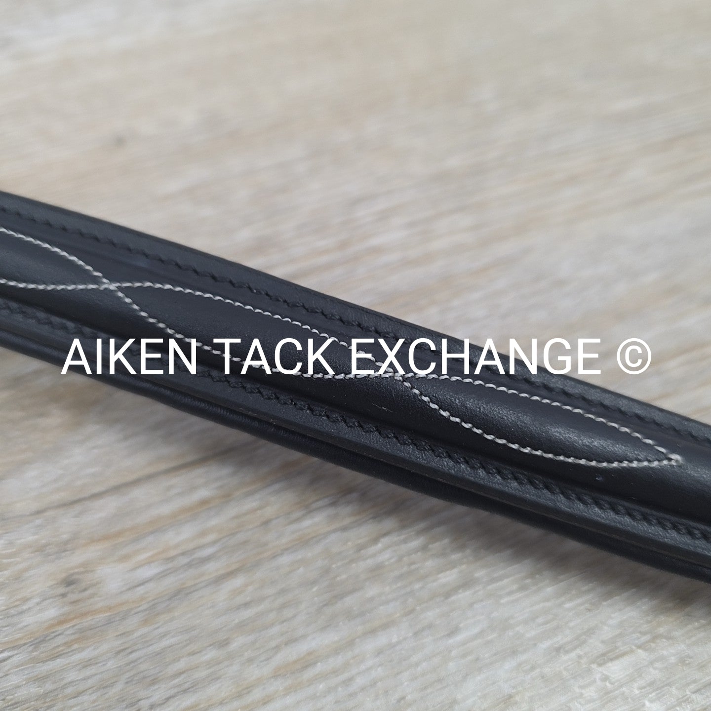 Padded Fancy Stitched Raised Browband, Black, Size 14.5