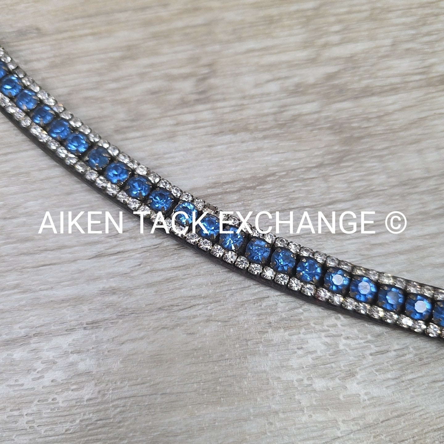 Curved Bling Browband, Black, Size Full