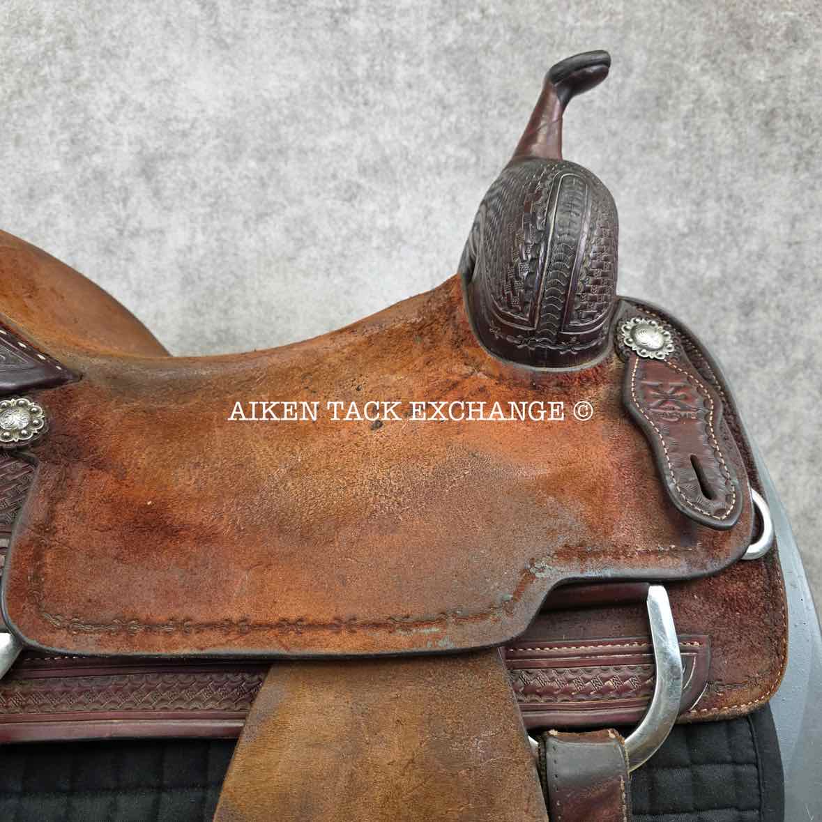 2011 Reinsman X-Series 4874-2-DG Working Cow Horse Cutter Western Saddle, 16" Seat, Regular Tree - Semi QH Bars