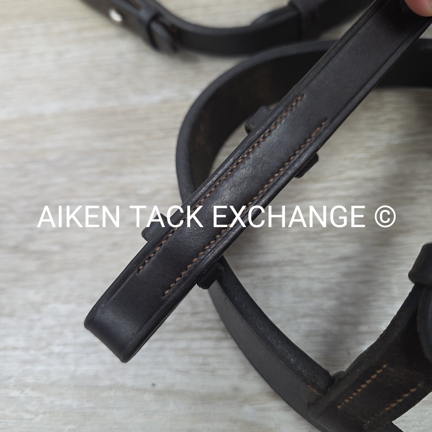 Bobby's English Tack Heavy Duty Flat Hunt Bridle with Laced Reins, Brown, Size F
