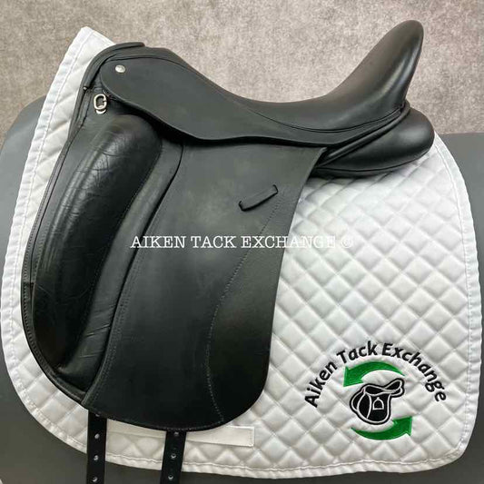 **SOLD** 2013 Custom Saddlery Wolfgang Constanze Monoflap Dressage Saddle, 17.5" Seat, Adjustable Tree, Wool Flocked Panels
