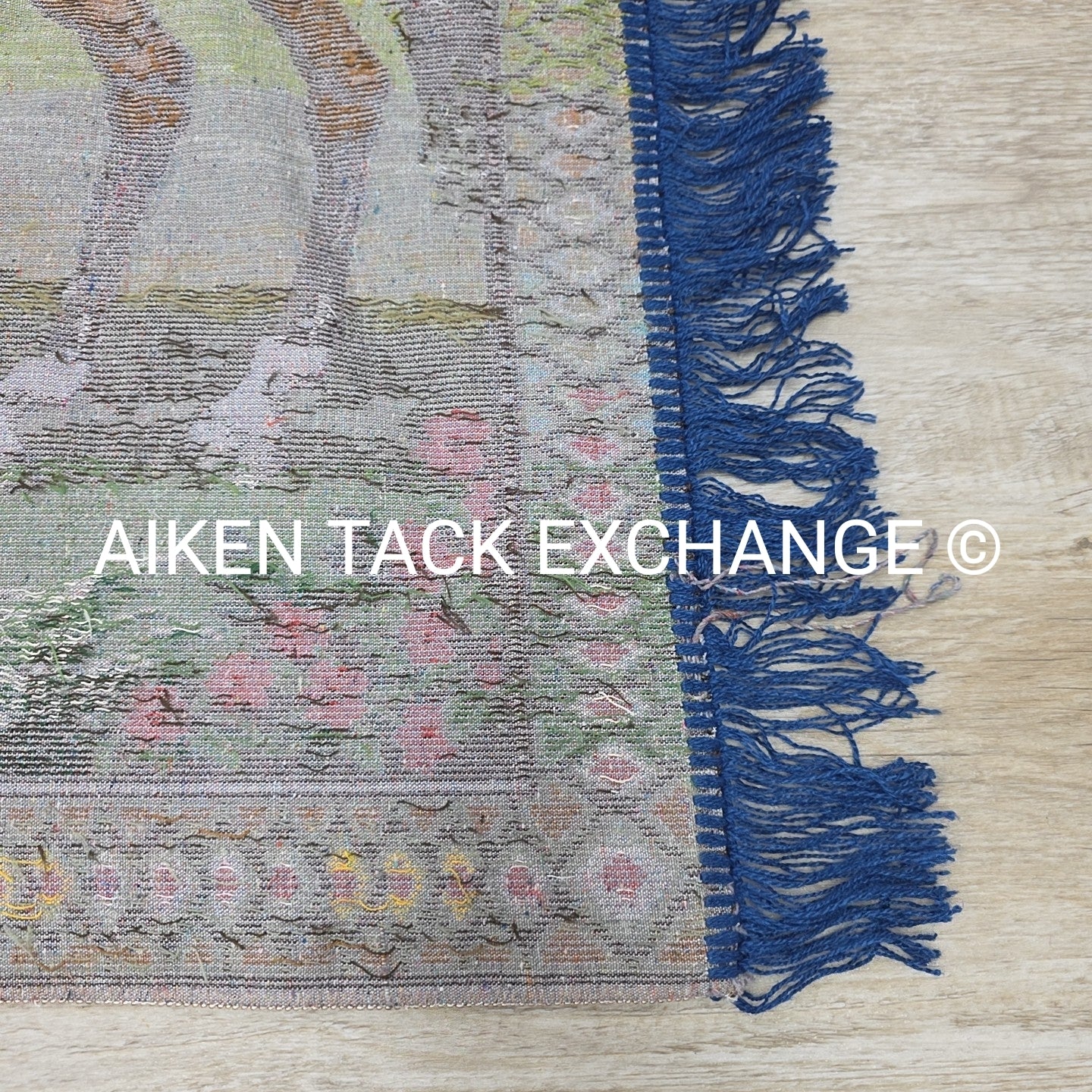 Vintage P & C Woven Velvet Tapestry w/ Horse Scene
