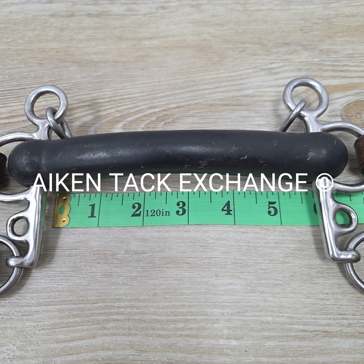 Mullen Mouth Hard Rubber Pelham Bit with Bit Converters 5.5" (No Curb Chain)