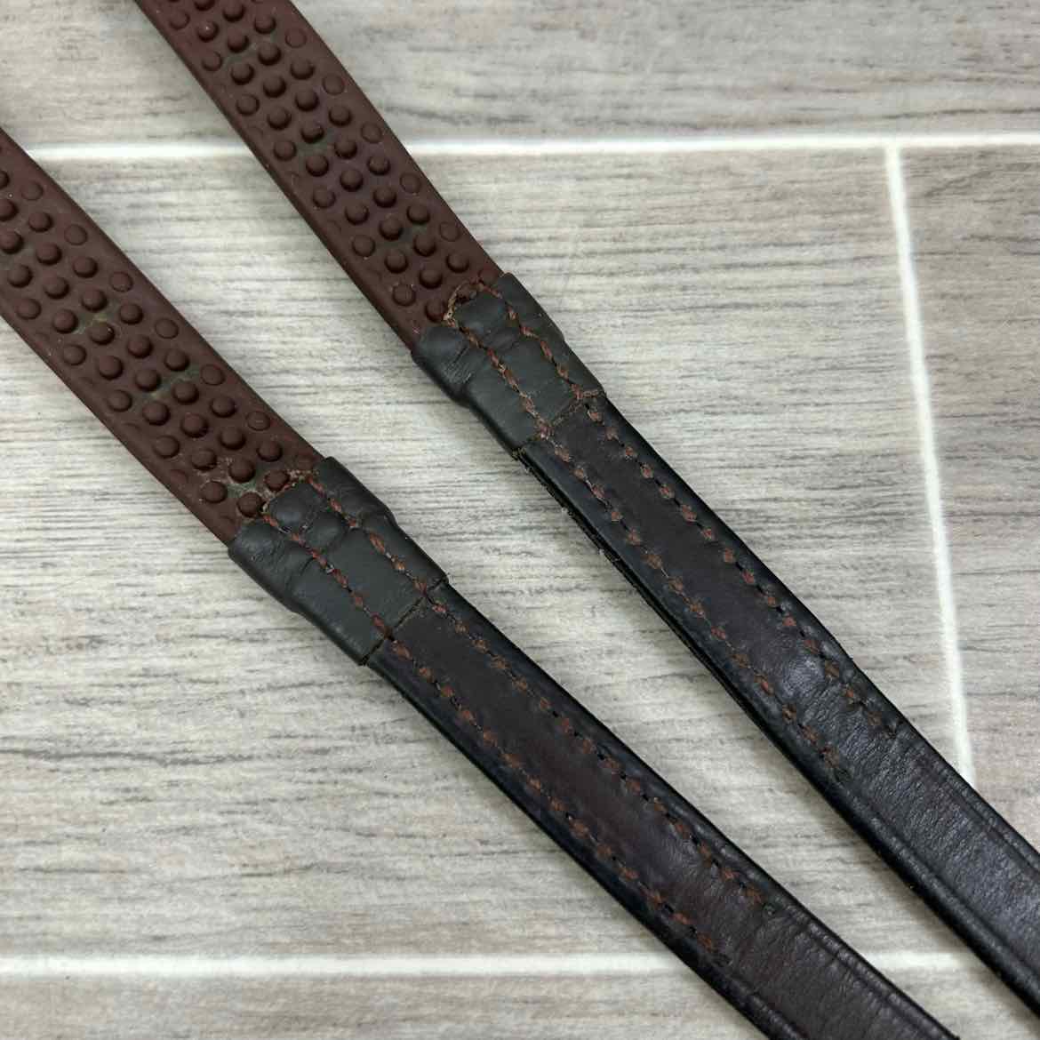 Nunn Finer Soft Grip Draw Reins with Snaps, Brown