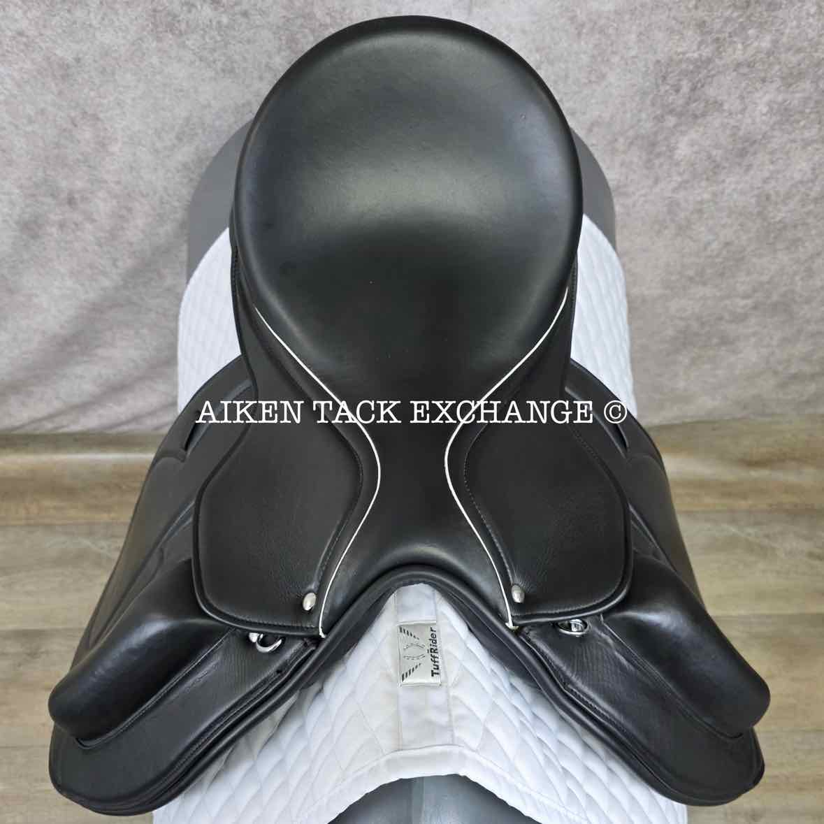 English Dressage Saddle, 17" Seat, Short Flap, Wide Tree, Wool Flocked Panels