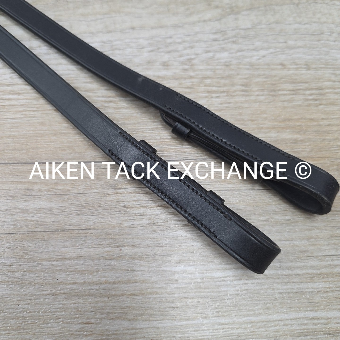 Rubber Lined Reins, Black, Full