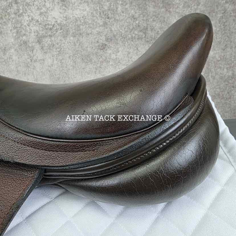 **SOLD** 2015 Custom Saddlery Monte Carlo Monoflap Jump Saddle, 18" Seat, Adjustable Tree, Wool Flocked Panels