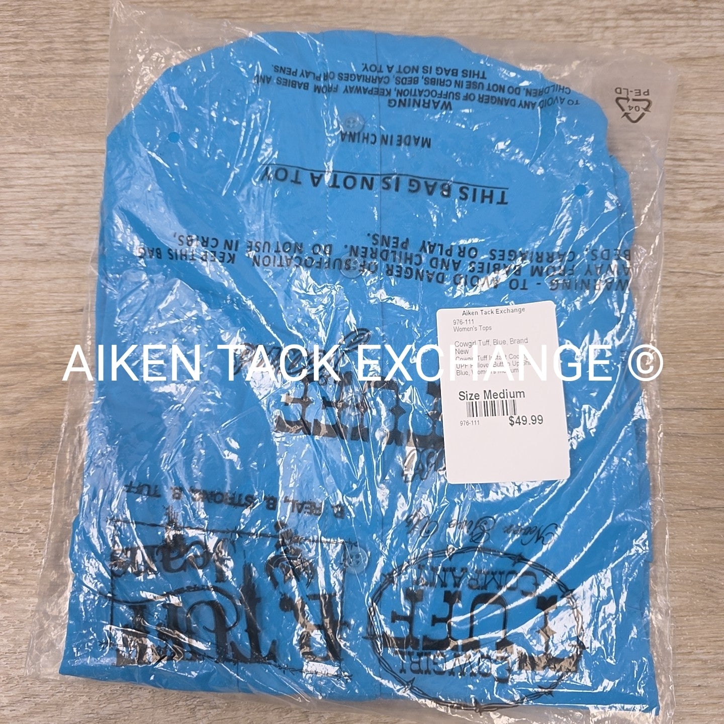 Cowgirl Tuff Instant Cooling UPF Pullover Button Up Shirt, Blue, Women's Medium