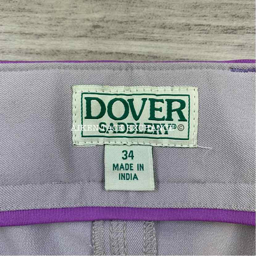 Dover Saddlery Wellesley Front Zip Knee Patch Breeches, Size 34