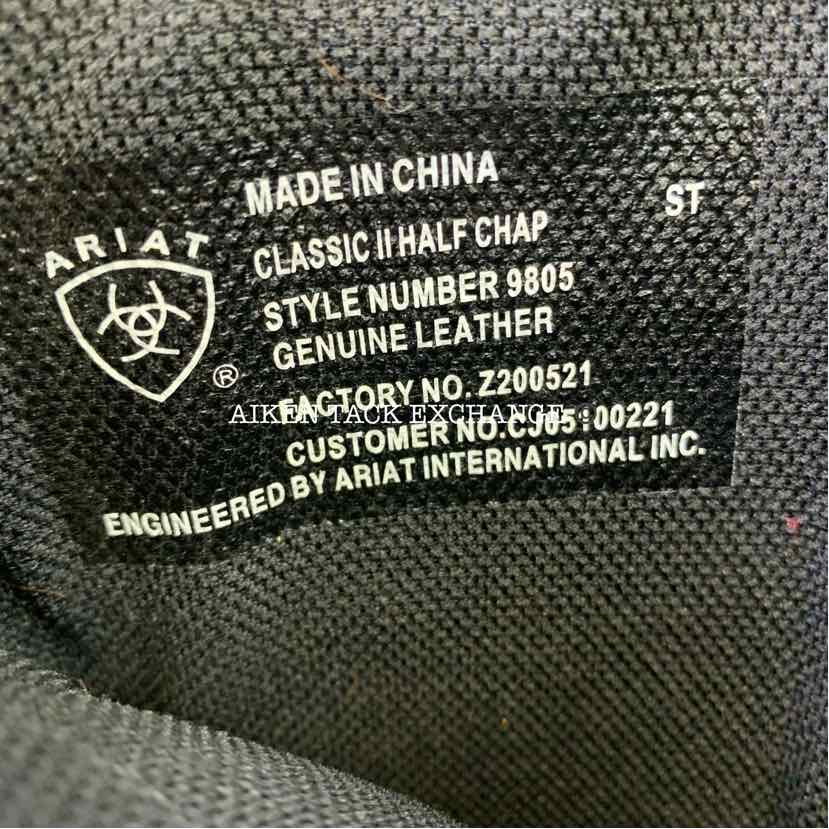 Ariat Contour II Half Chaps, Size Small Tall