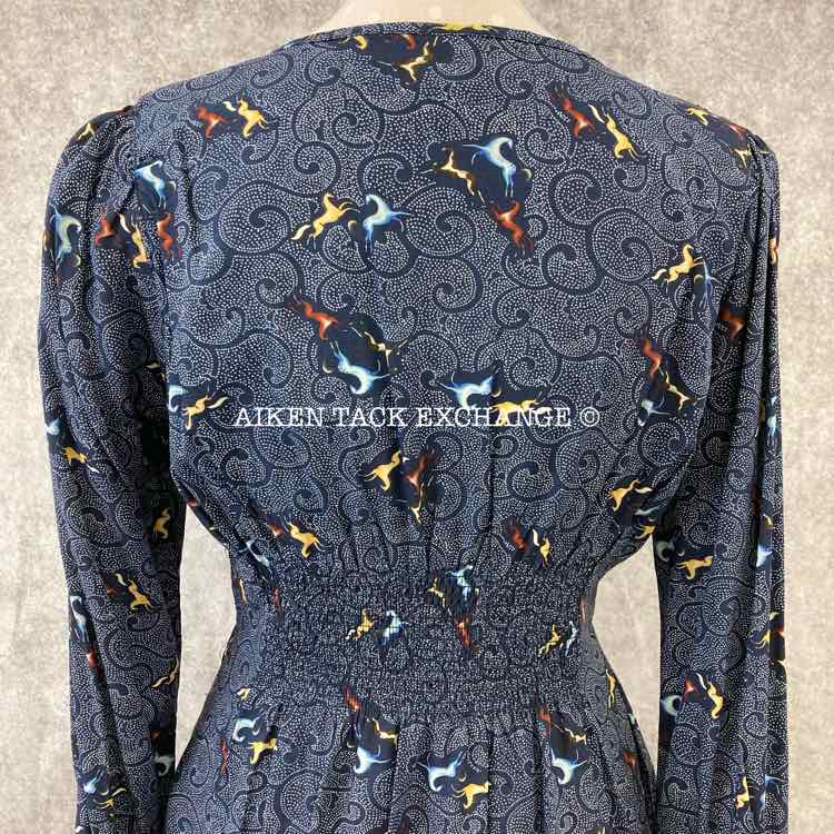 Kerrits EQL Model Button Front Dress, Indigo Starry Horse, Size Small