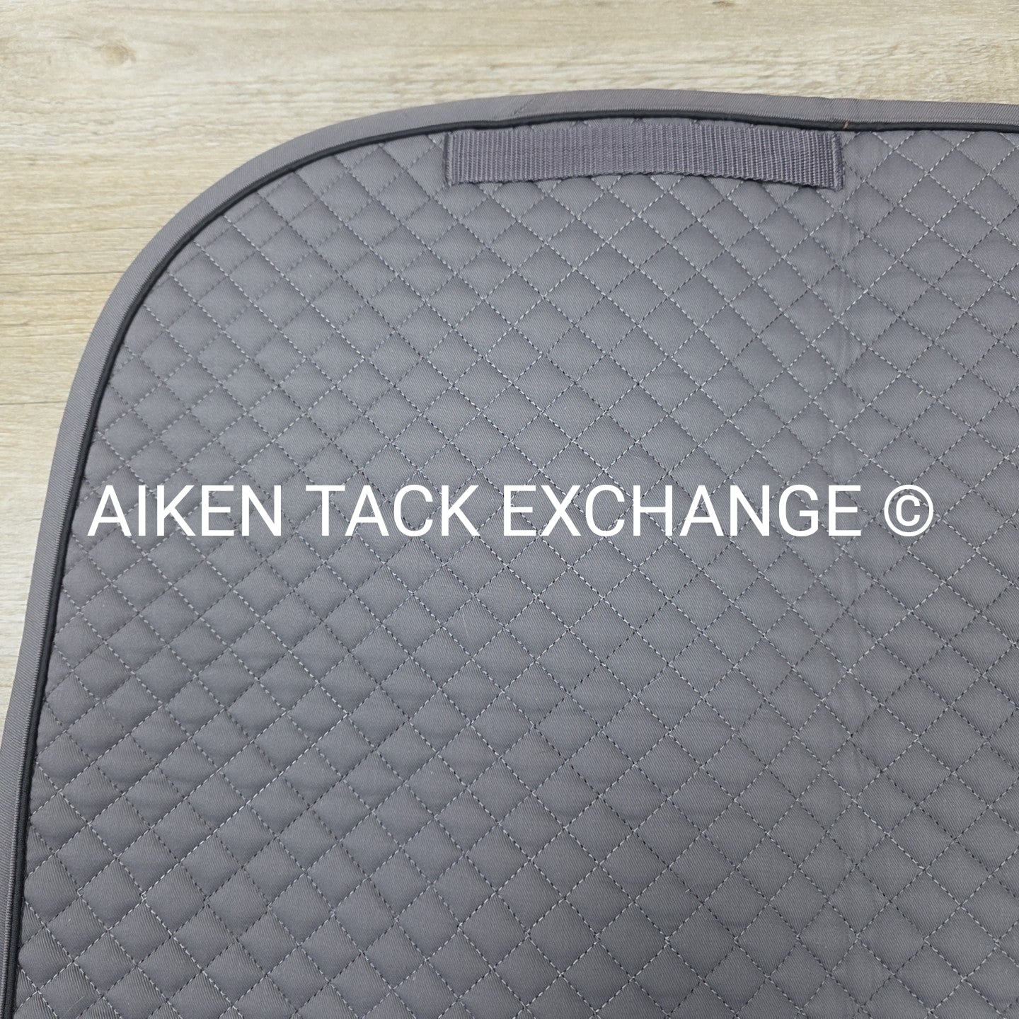 Dover Saddlery Dressage Saddle Pad, Grey with Black Piping