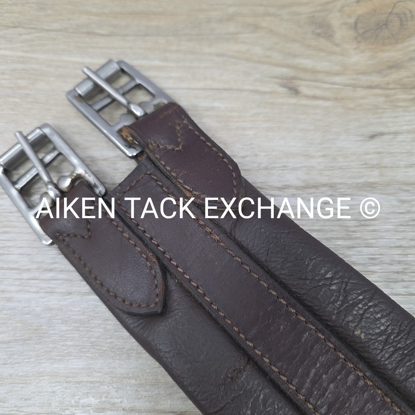 English Girth with Single End Elastic, Brown, 40"
