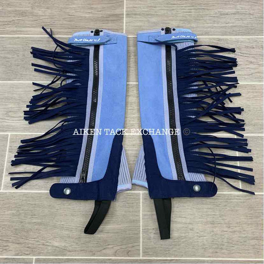 Just Chaps Suede Half Chaps with Fringe, Size Child's Large