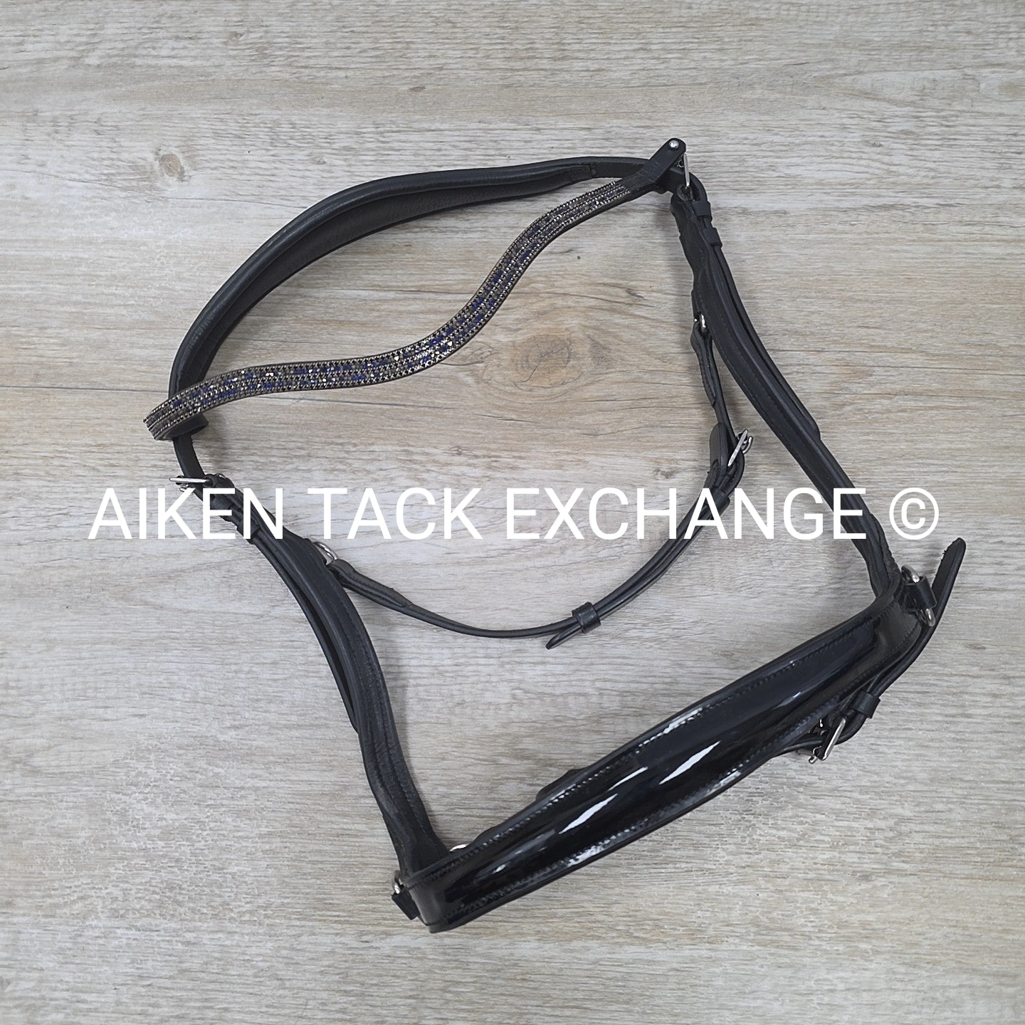 Lumiere Skyla Bitless Bridle with Kavalkade Bling Browband, No Reins, Black, Siz