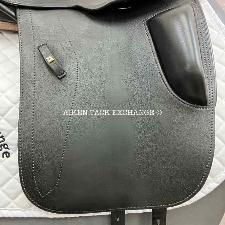**SOLD** 2017 Black Country Dante Dressage Saddle, 17.5" Seat, Short Flap, Medium Wide Tree, Wool Flocked Serge Panels