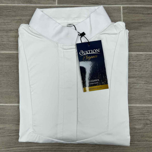Ovation Elegance Long Sleeve Show Shirt, White, Size X-Large