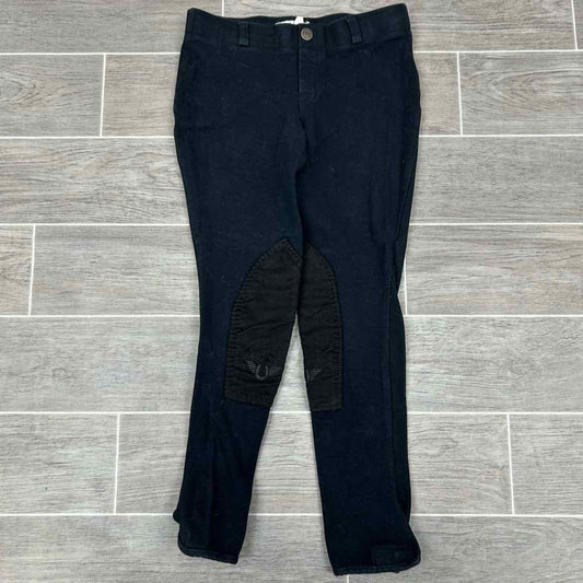 TuffRider Starter Low Rise Pull On Knee Patch Tights, Size 14