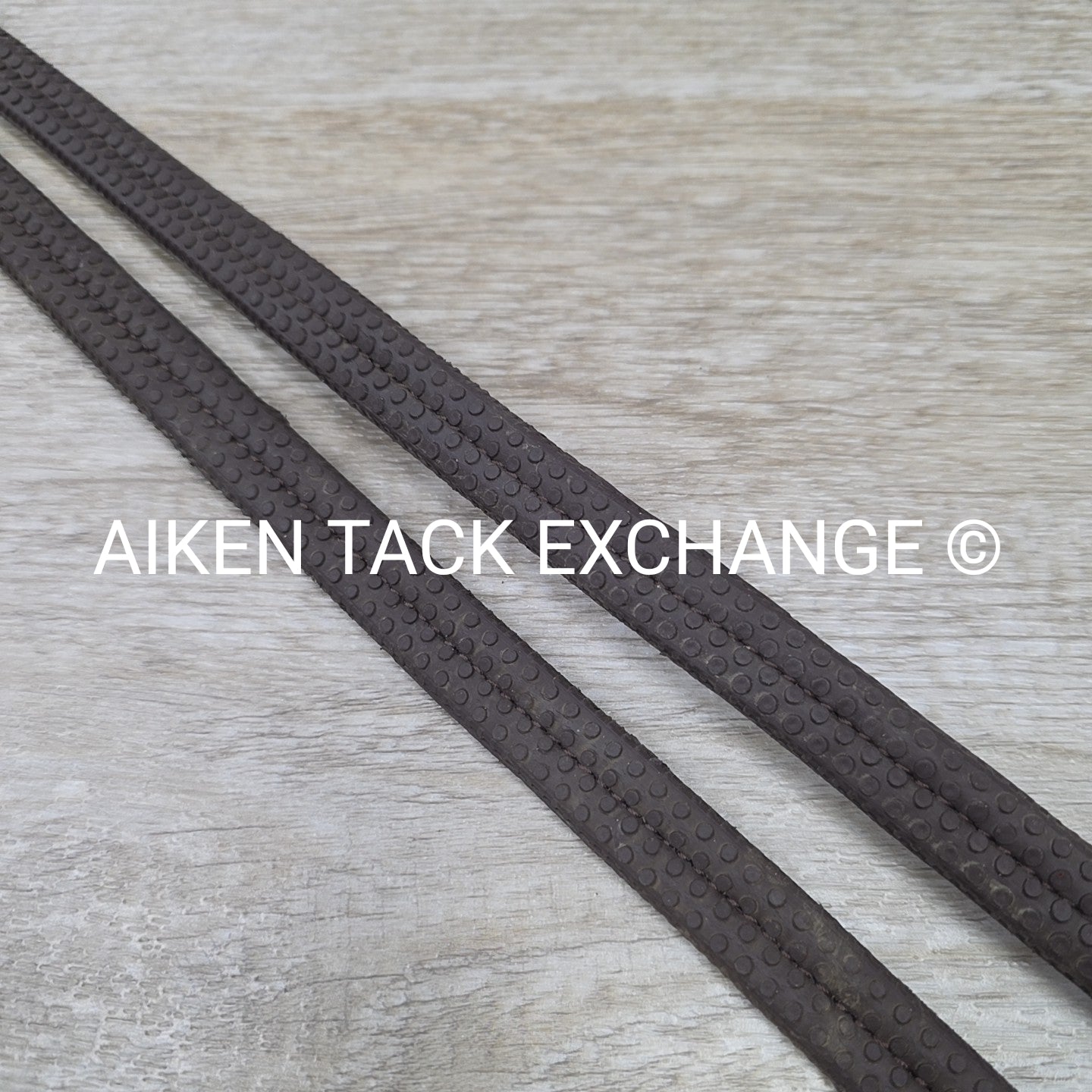 Bobby's English Tack Rubber Reins, Brown, 54"