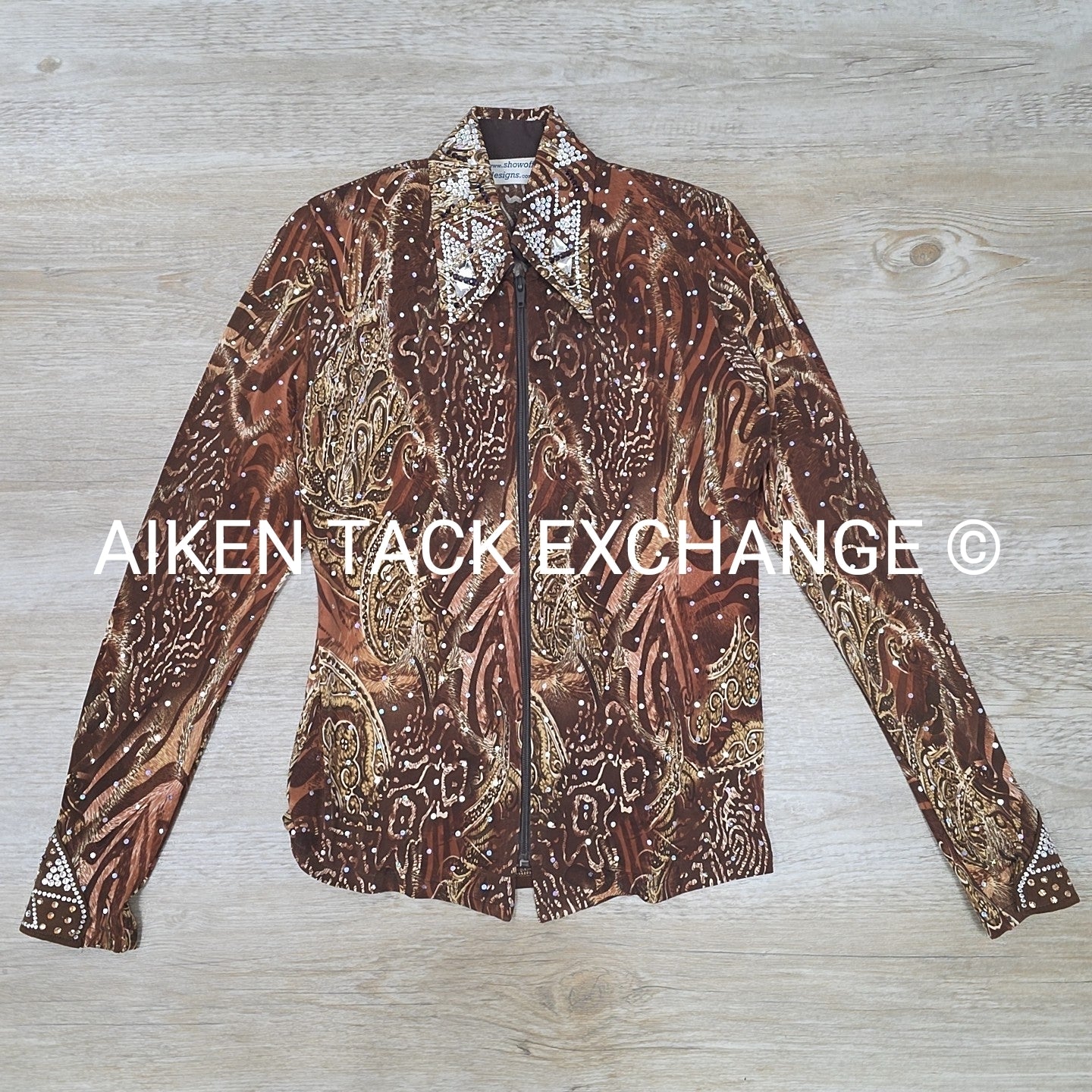 Show Off Designs Stretchy Western Bling Show Shirt, Women's M/L
