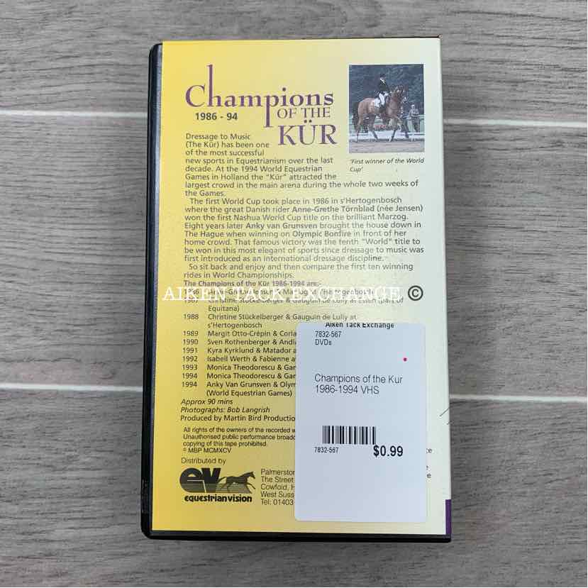 Champions of the Kur 1986-1994 VHS